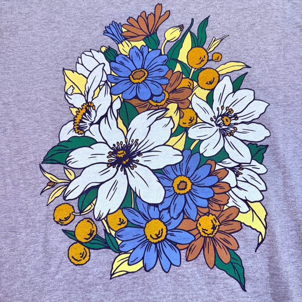 Goodfellow & Co Floral Graphic Tee Men M Gray NEW Short Sleeve Crew Neck Shirt